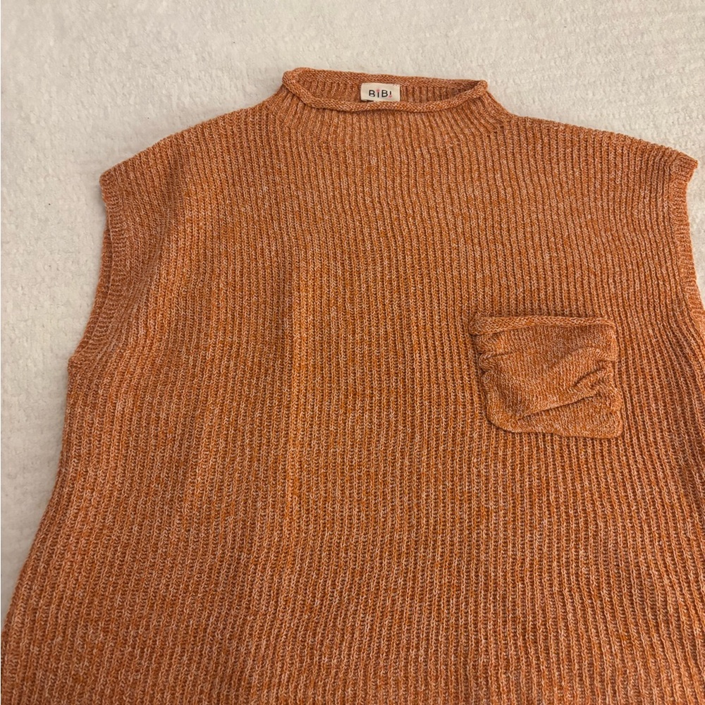 BiBi Orange Sleeveless Sweater